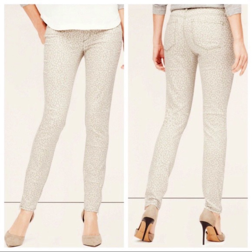 LOFT Leopard Print Modern Skinny Jeans